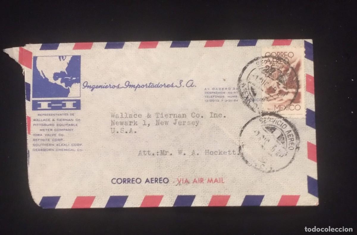 Sellos: TS) 1949 MEXICO, AIRMAIL, COVER SENT FROM INGENIEROS IMPORTADORES S.A. TO NEW JERSEY,WITH AN AMERICA