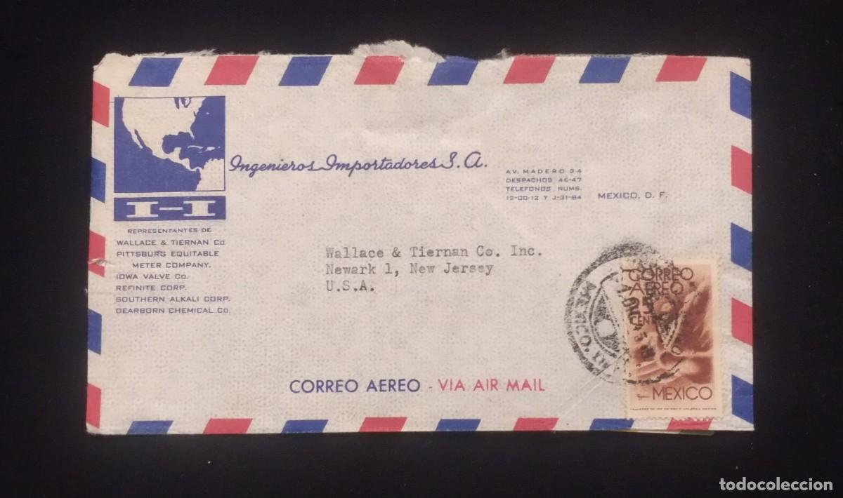 Sellos: TS) CIRCA 1954 MEXICO, COVER SENT FROM MEXICO CITY TO NEW JERSEY, AIRMAIL,WITH AN AMERICA UNITED FOR