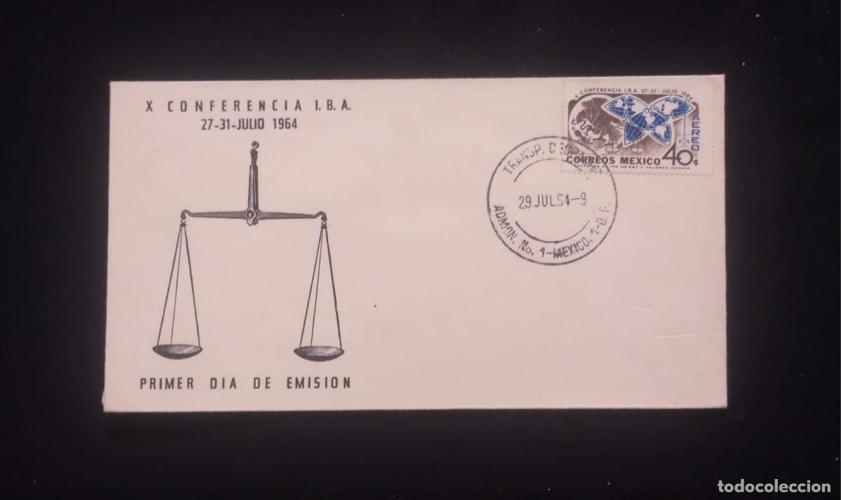 Sellos: TS) 1964 MEXICO, FDC, AIRMAIL,AT THE INTERNATIONAL LAWYERS CONFERENCE IN MEXICO CITY STAMP,VF.