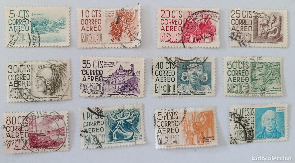 Sellos: Sellos M&eacute;xico 1950 -1952 Serie &rdquo;M&eacute;xico&rdquo;. A&eacute;reos. Perforaci&oacute;n: 10&frac12; x 10