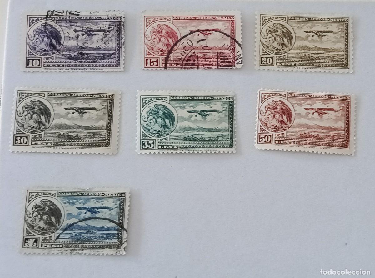 Sellos: Sellos M&eacute;xico 1929 -1934 Correo a&eacute;reo. Escudo nacional y aeroplano.