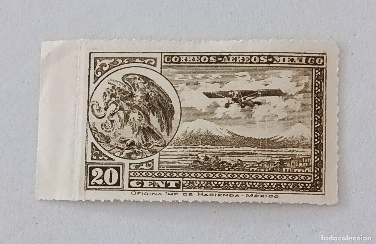 Sellos: Sellos M&eacute;xico 1929 -1934 Correo a&eacute;reo. Escudo nacional y aeroplano. 20 Cts.