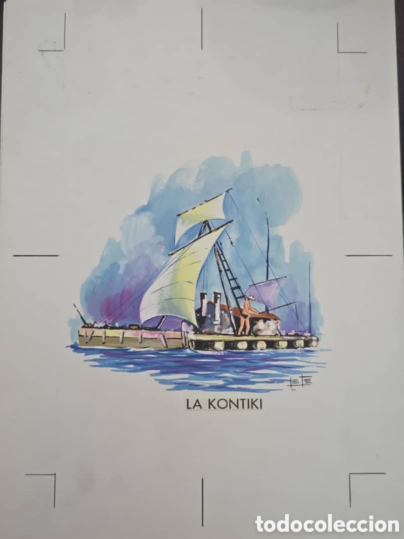 Sellos: Cy) 1900s &middot; M&eacute;xico tuberculosis artwork &mdash; Mexican illustration of the Kon‑Tiki style raft with f