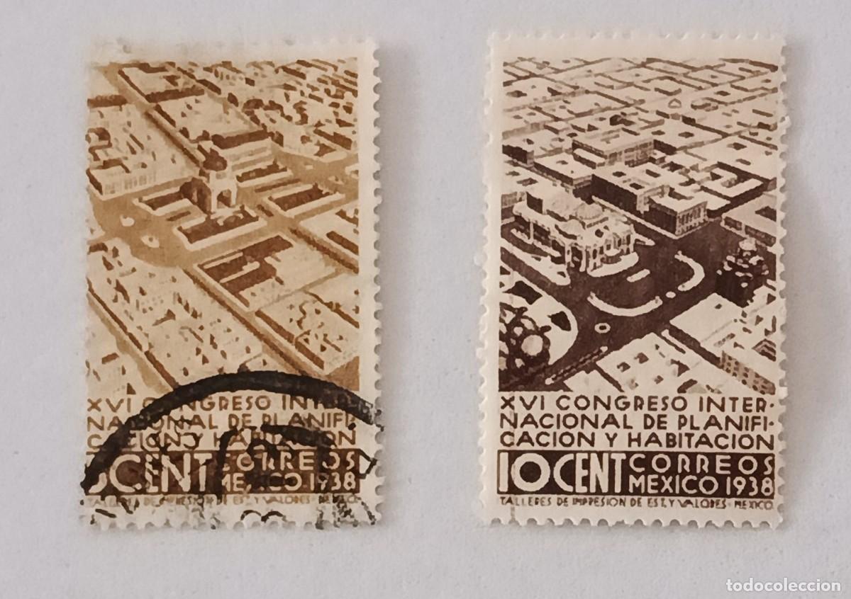 Sellos: Sellos M&eacute;xico 1938 16&ordm; Congreso internacional de planificaci&oacute;n y vivienda.
