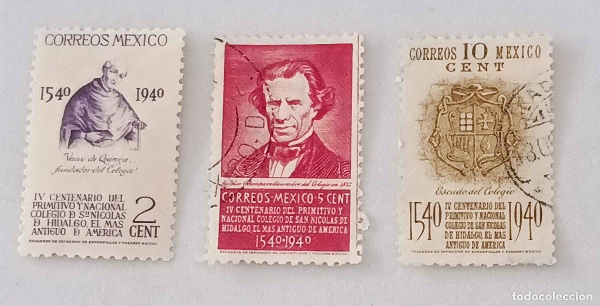 Sellos: Sellos M&eacute;xico 1940 IV Centenario del colegio nacional de San Nicol&aacute;s de Hidalgo.