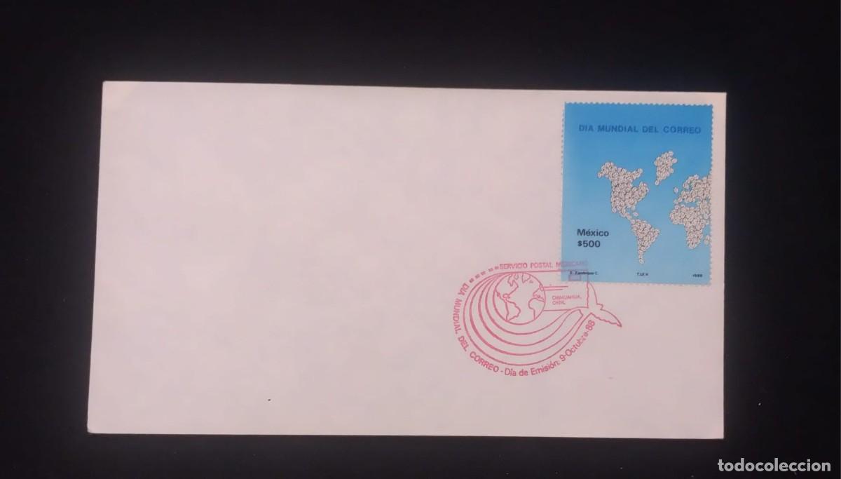 Sellos: TS) 1988 MEXICO, FDC, AIRMAIL,ON WORLD POST DAY,VF.