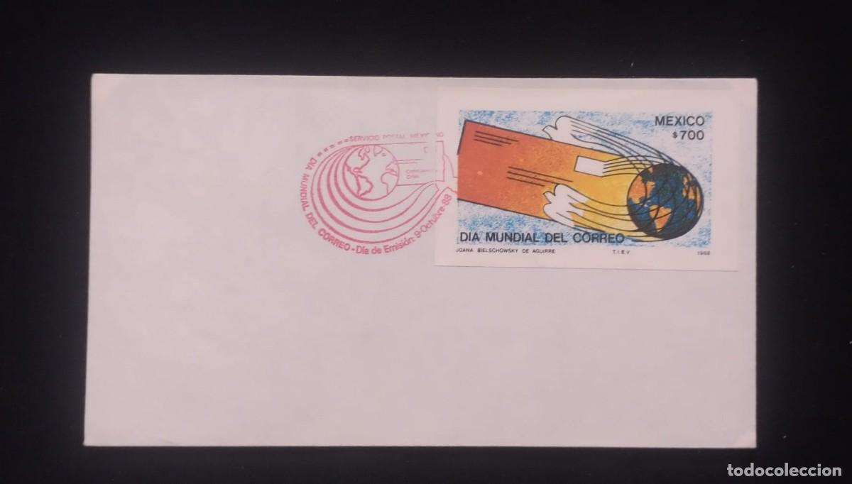 Sellos: TS) 1988 MEXICO, FDC,WITH WORLD POST DAY,XF.