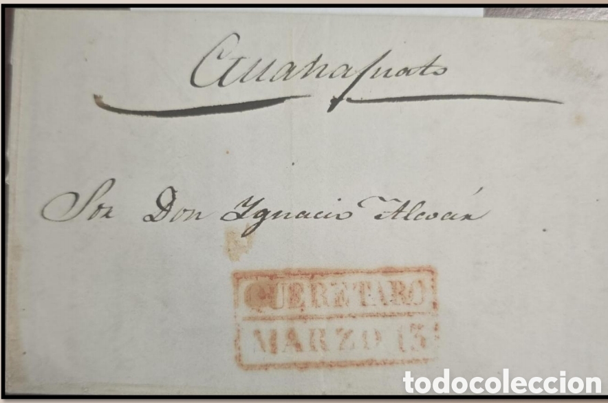 Sellos: CA)Cover circulated to Guanajuato with red box cancellation of Quer&eacute;taro with date of March 13