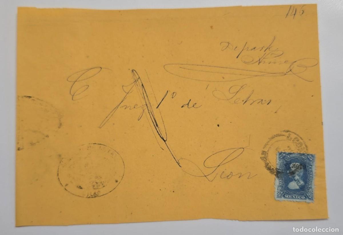 Sellos: O) 1898 MEXICO, HIDALGO, SCT 109, DISTRIC NAME GUANAJUATO AND NUMER DATE, CIRCULATED TO LEON, XF