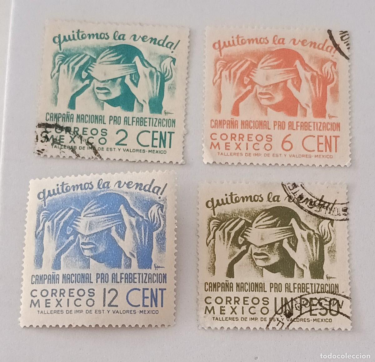 Sellos: Sellos M&eacute;xico 1945 Campa&ntilde;a nacional de alfabetizaci&oacute;n.