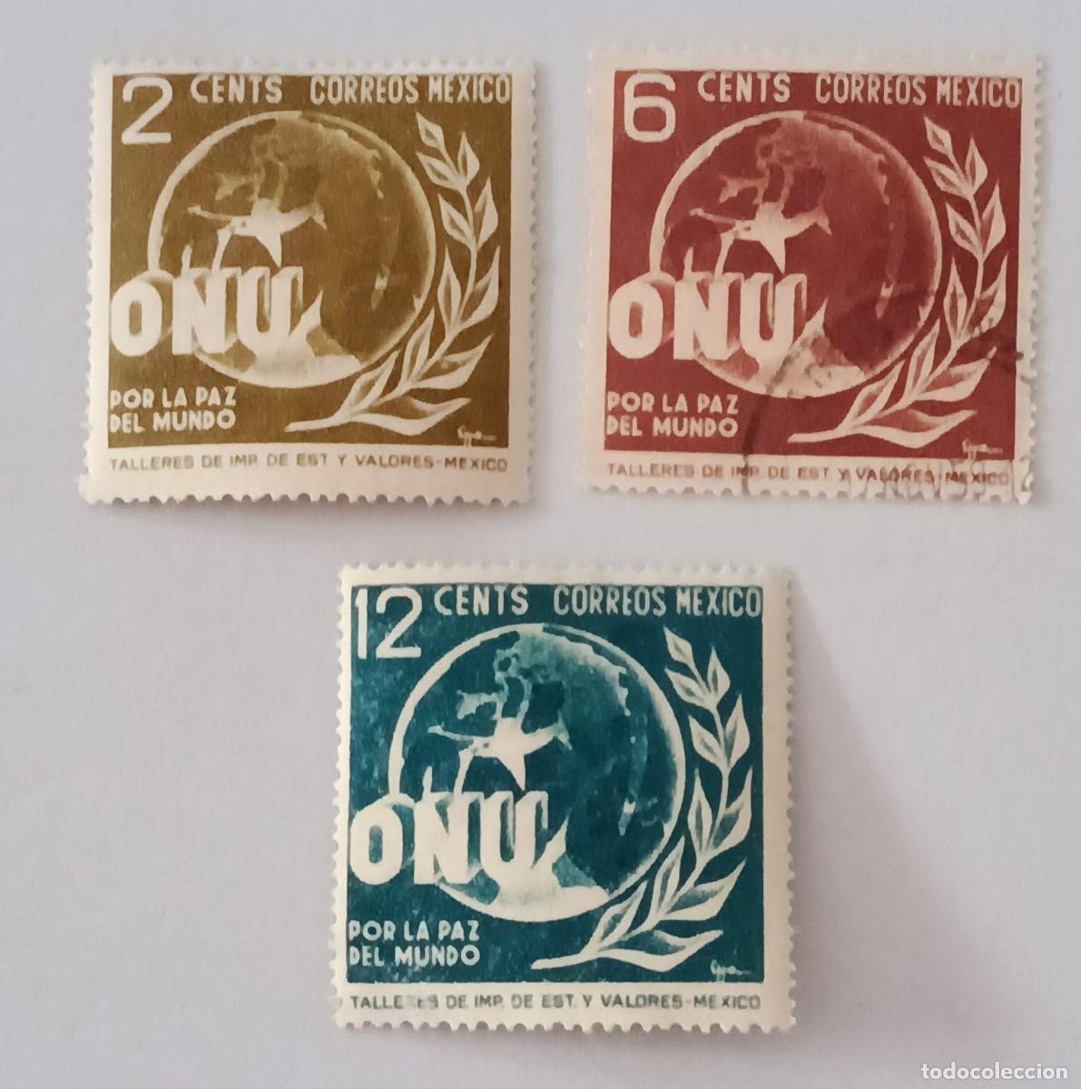 Sellos: Sellos M&eacute;xico 1946 1&ordm; Aniversario de la ONU