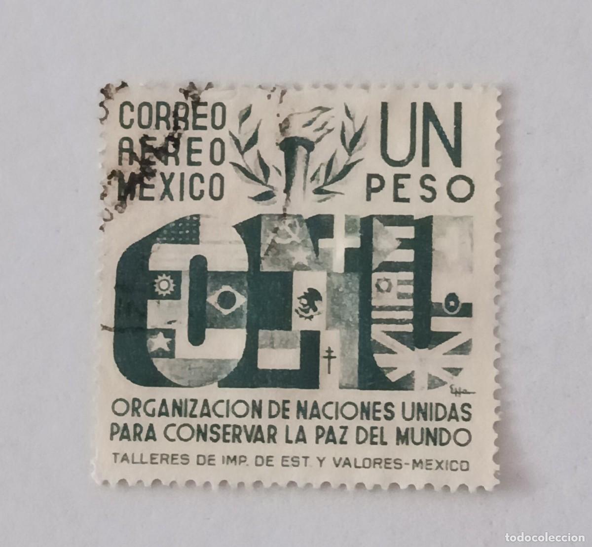 Sellos: Sellos M&eacute;xico 1946 1&ordm; Aniversario de la ONU. A&eacute;reos.