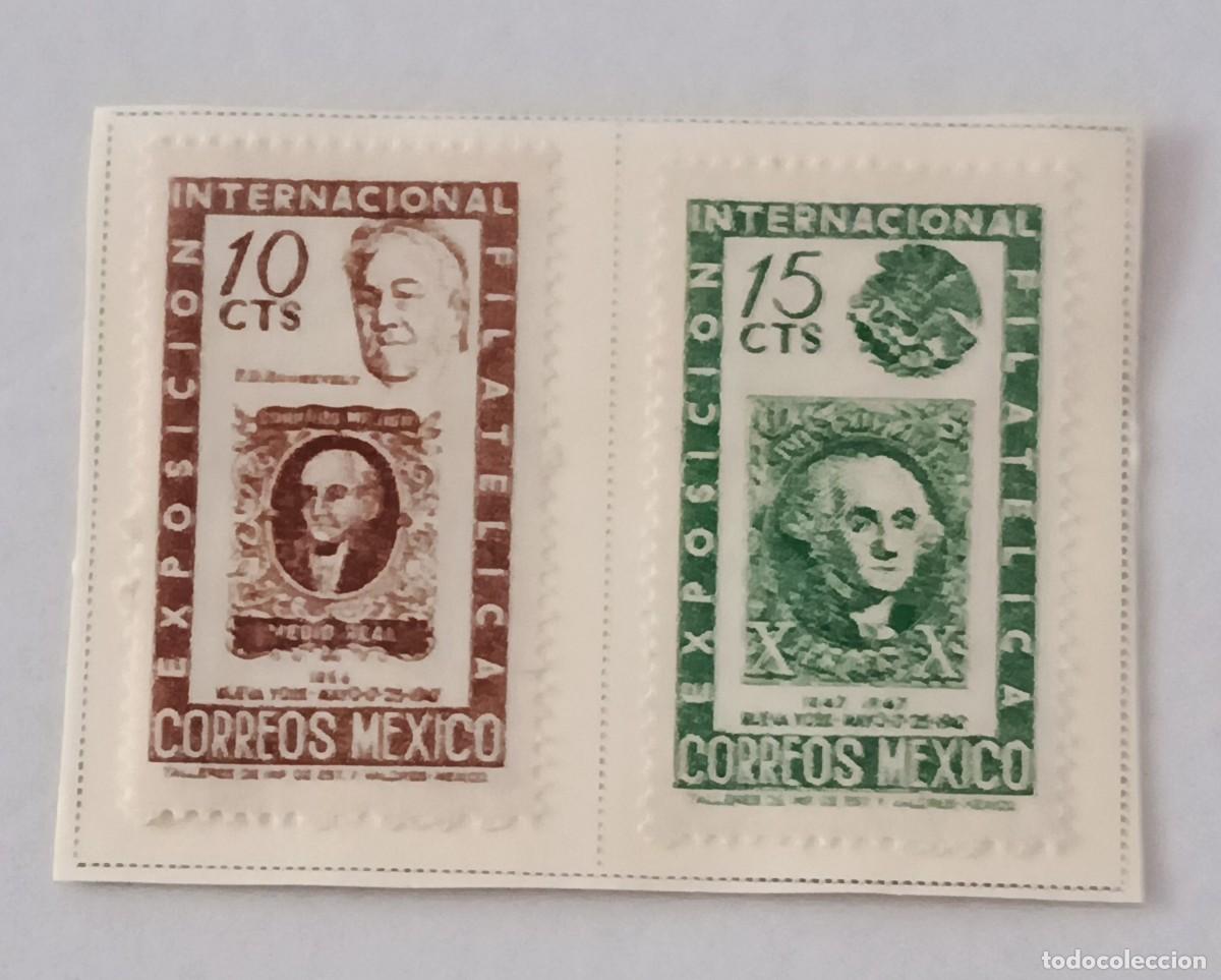Sellos: Sellos M&eacute;xico 1947 Exposici&oacute;n Filat&eacute;lica Internacional. Nueva York. I Centenario de la emisi&oacute;n de se