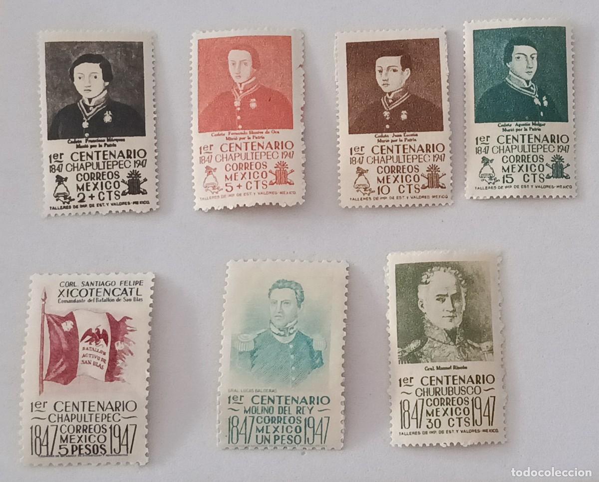 Sellos: Sellos M&eacute;xico 1947 1&ordm; Centenario de la batalla de Chapultepec. Inscripci&oacute;n &rdquo;1er CENTENARIO CHAPULTEP