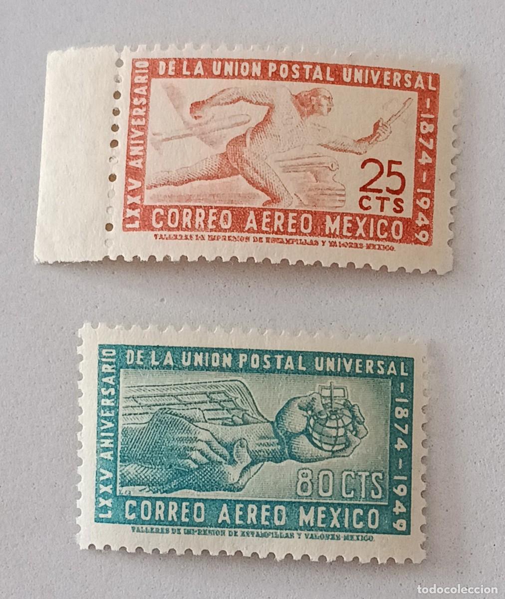 Sellos: Sellos M&eacute;xico 1950 75 Aniversario de la UPU. A&eacute;reos.