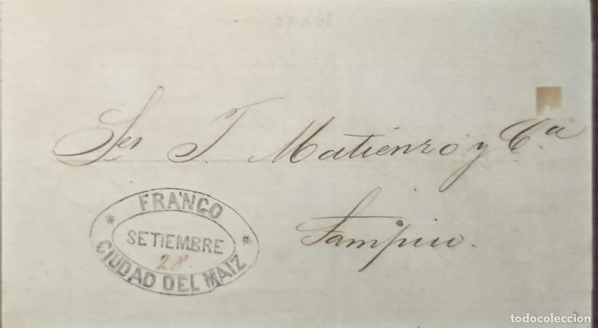 Selos: O) MEXICO, CIUDAD DEL MAIZ, SAN LUIS DE POTOSI, FRANCO CIUDAD DEL MAIZ, OVAL MARK, PREPHILATELIC, PR