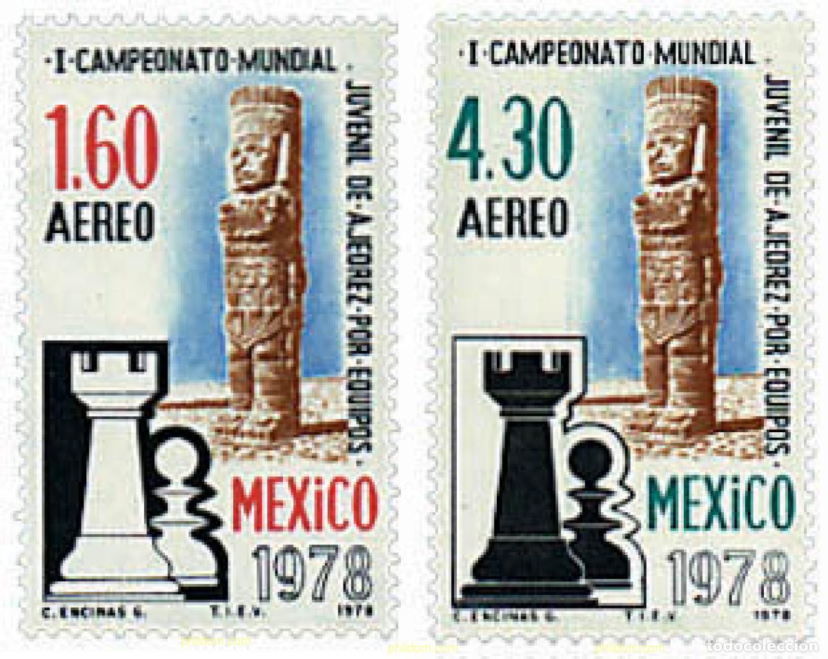 Sellos: 30650 MNH MEXICO 1978 1 CAMPEONATO MUNDIAL JUVENIL DE AJEDREZ EN EQUIPOS