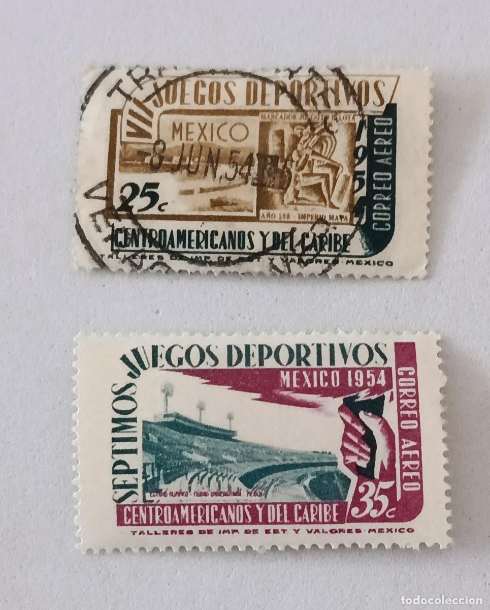 Sellos: Sellos M&eacute;xico 1954 Segundos juegos panamericanos. M&eacute;xico DF. A&eacute;reos.