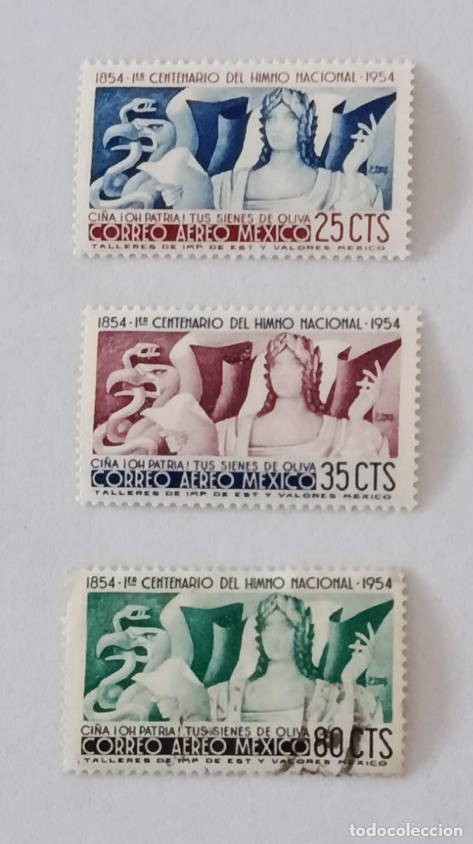 Sellos: Sellos M&eacute;xico 1954 I Centenario del himno nacional. A&eacute;reos.
