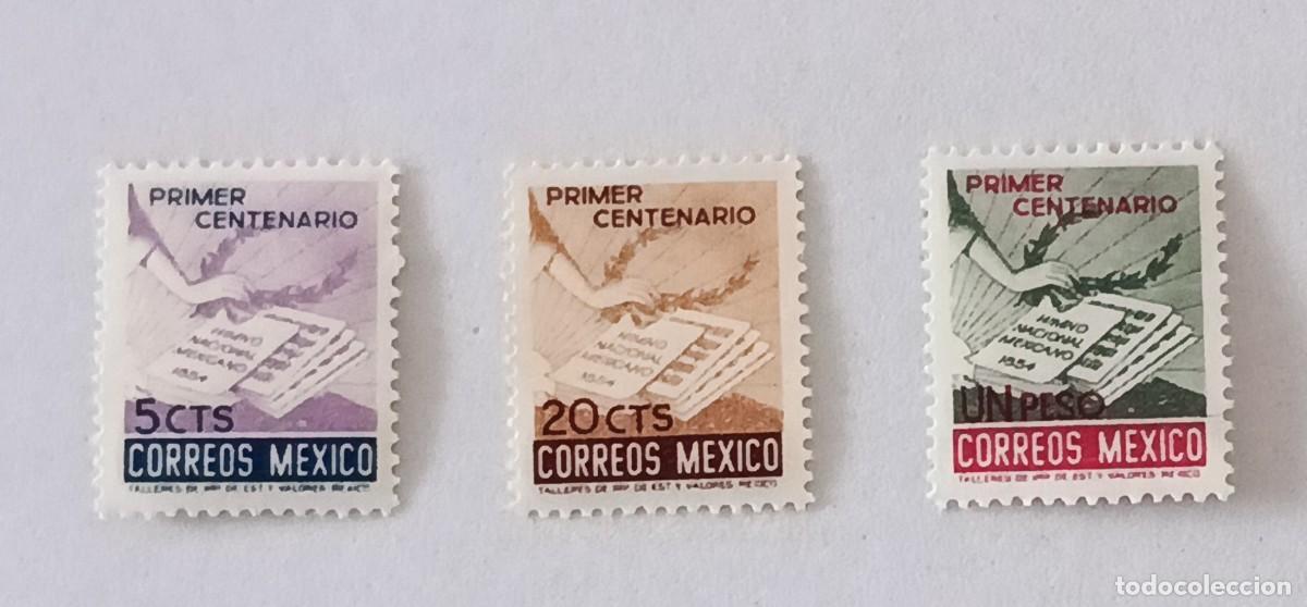 Sellos: Sellos M&eacute;xico 1954 I Centenario del himno nacional.