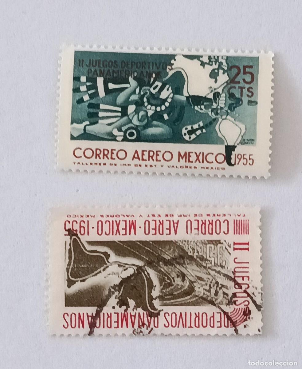 Sellos: Sellos M&eacute;xico 1955 Segundos juegos panamericanos. M&eacute;xico DF. A&eacute;reos.