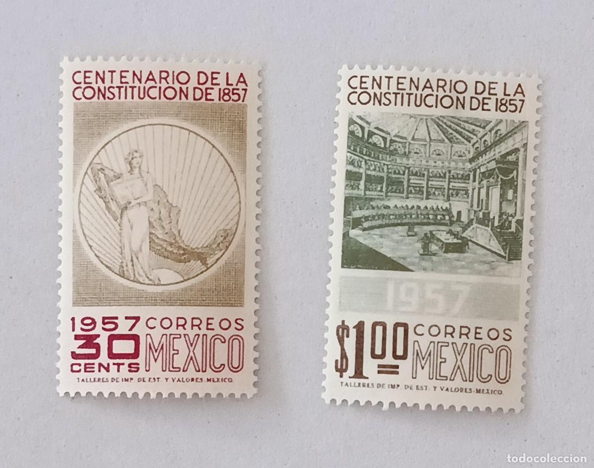 Sellos: Sellos M&eacute;xico 1957 I Centenario de la constituci&oacute;n.