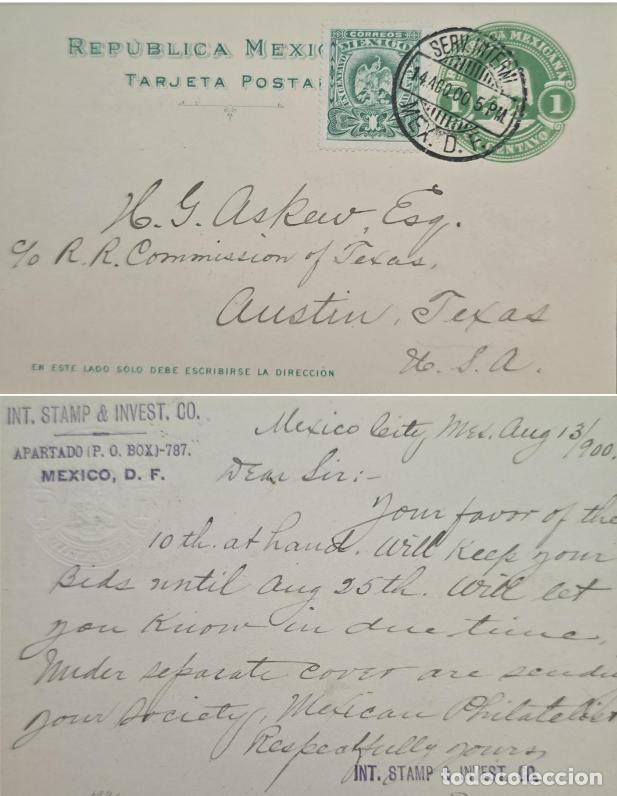 Sellos: TS) CIRCA 1900 MEXICO, POSTAL STATIONARY CARD, WITH THE MEXICAN NATIONAL COAT OF ARMS FROM THE PORFI
