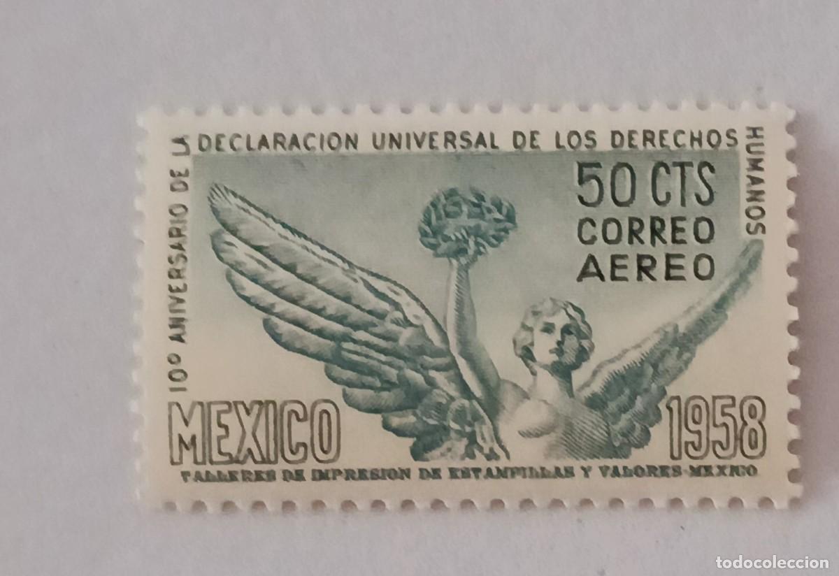 Sellos: Sellos M&eacute;xico 1958 10&ordm; Aniversario de la declaraci&oacute;n universal de los derechos humanos. A&eacute;reo.