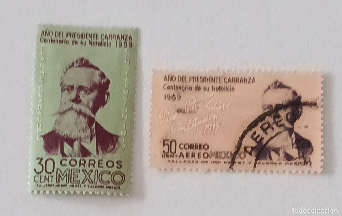 Sellos: Sellos M&eacute;xico 1960 A&ntilde;o del presidente Venustiano Carranza y 1&ordm; centenario de su nacimiento.