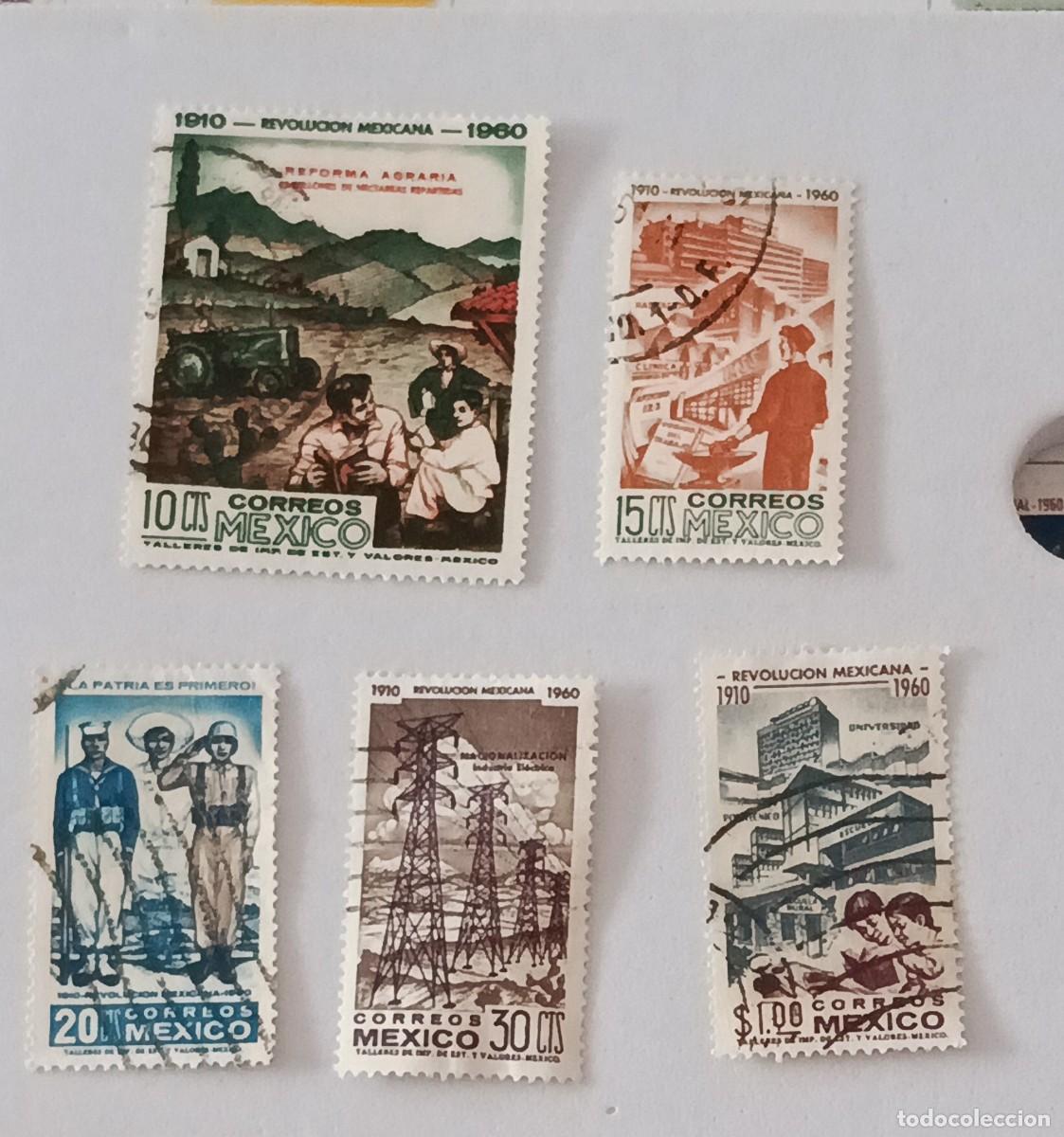 Sellos: Sellos M&eacute;xico 1960 50&ordm; Aniversario de la revoluci&oacute;n.