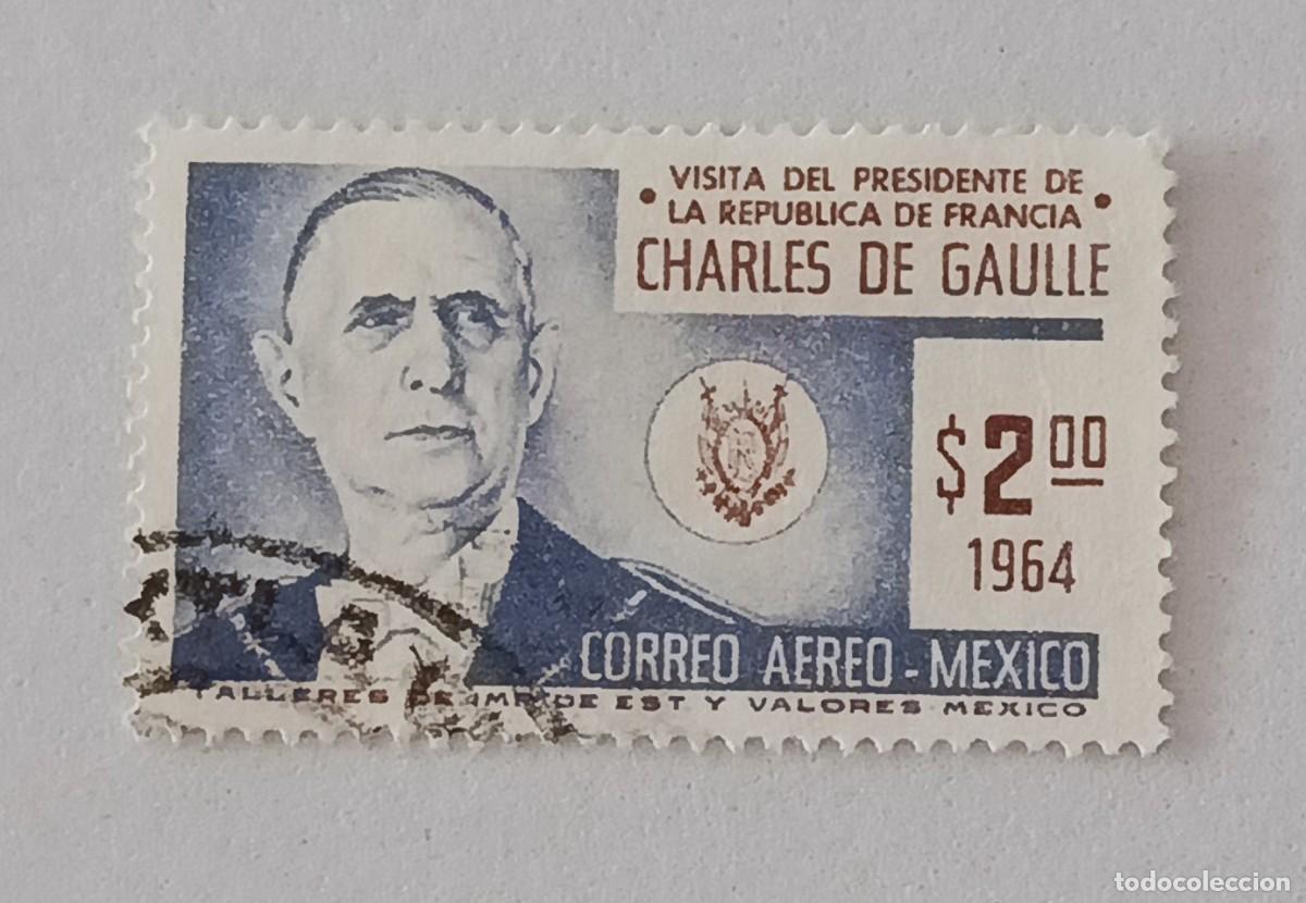 Sellos: Sellos M&eacute;xico 1964 Visita del presidente de Francia. A&eacute;reo.