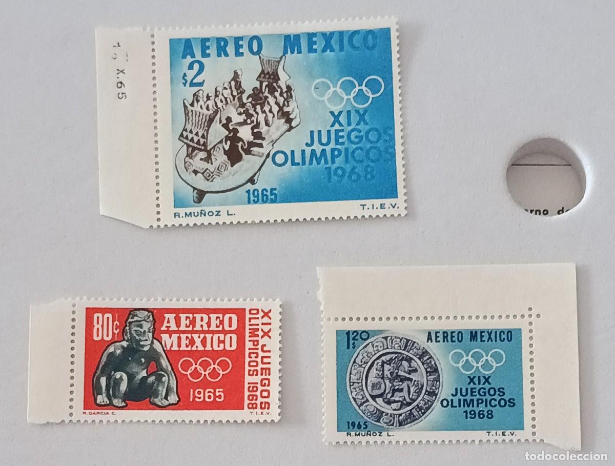 Sellos: Sellos M&eacute;xico 1965 Juegos Ol&iacute;mpicos. M&eacute;xico DF. A&eacute;reos.