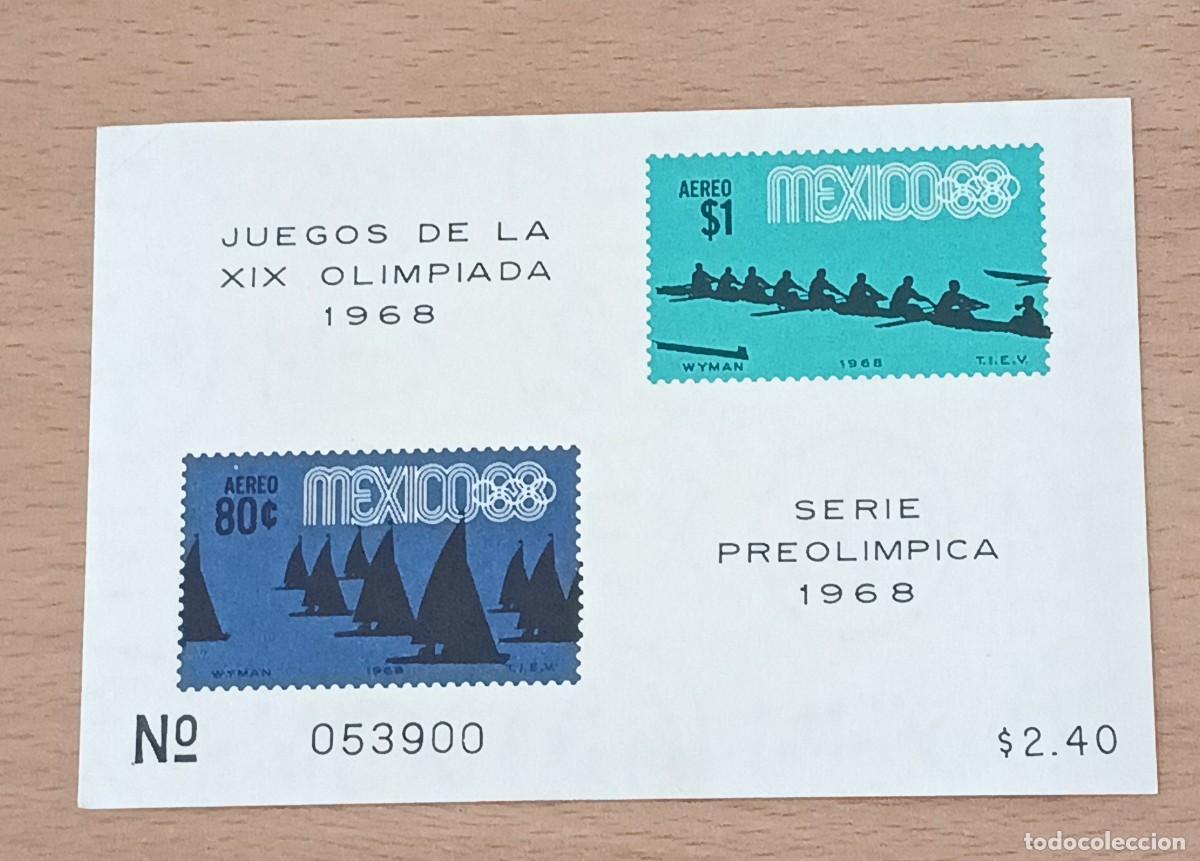 Sellos: Sellos M&eacute;xico 1968 H. 13. Juegos Ol&iacute;mpicos. M&eacute;xico DF. A&eacute;reos.