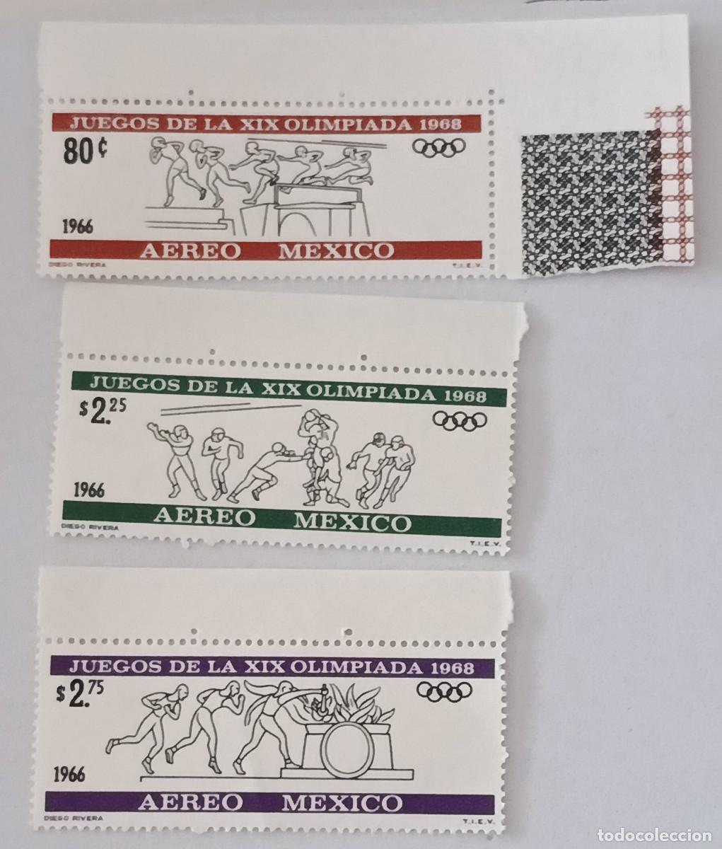 Sellos: Sellos M&eacute;xico 1966 Juegos Ol&iacute;mpicos. M&eacute;xico DF. A&eacute;reos.