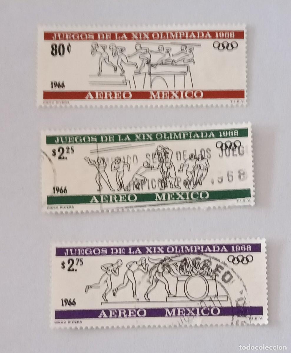 Sellos: Sellos M&eacute;xico 1966 Juegos Ol&iacute;mpicos. M&eacute;xico DF. A&eacute;reos.
