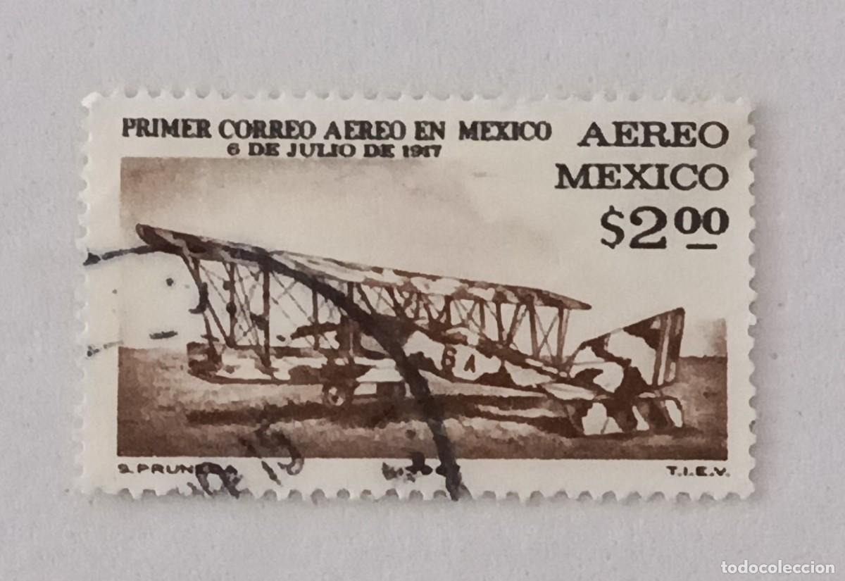 Sellos: Sellos M&eacute;xico 1967 50&ordm; Aniversario del 1&ordm; vuelo de correo a&eacute;reo mexicano Pachuca - M&eacute;xico DF. A&eacute;reos