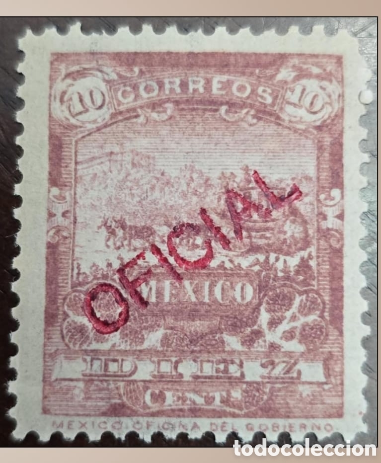 Sellos: SM4) 1895. Mexico.10 centavos Mulita stamp with OFICIAL overprint. MINT. Scott: O15 Estimado: 70 u