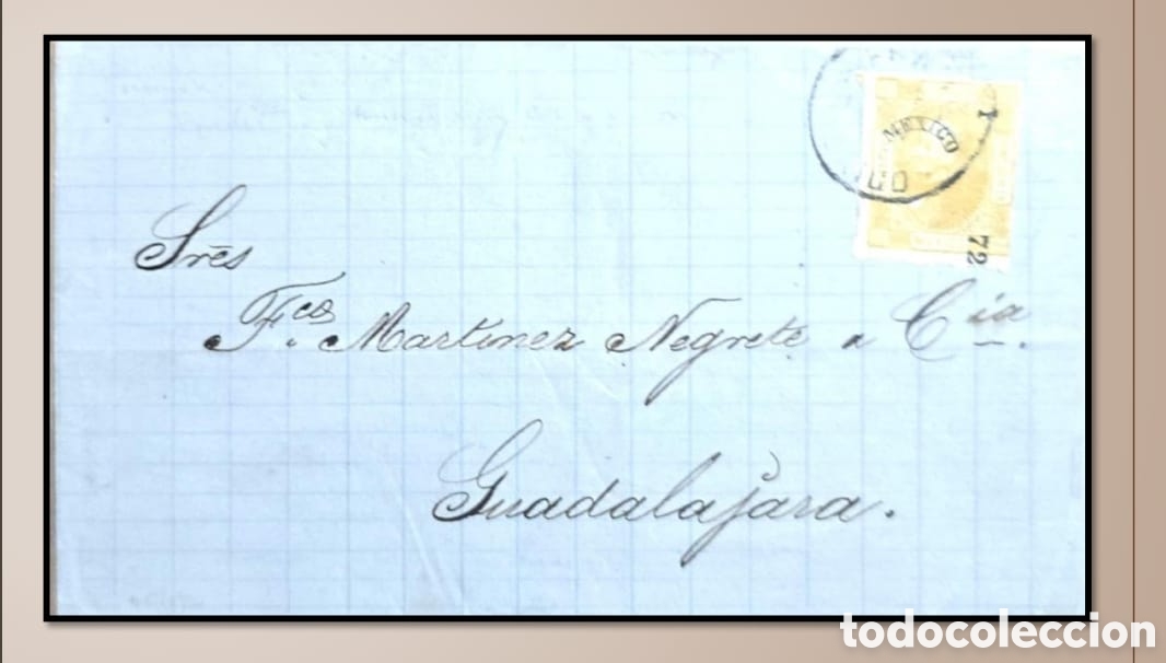 Sellos: SM4)1872. M&Eacute;XICO.Front of letter circulated from Mexico to Guadalajara, Hidalgo stamp on the upper