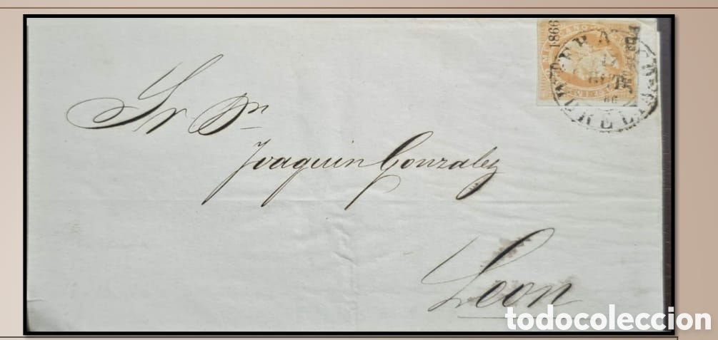 Sellos: SM4)1866.MORELIA.Cover circulated to Le&oacute;n with 25 centavos Maximilian lithographed stamp, with doubl