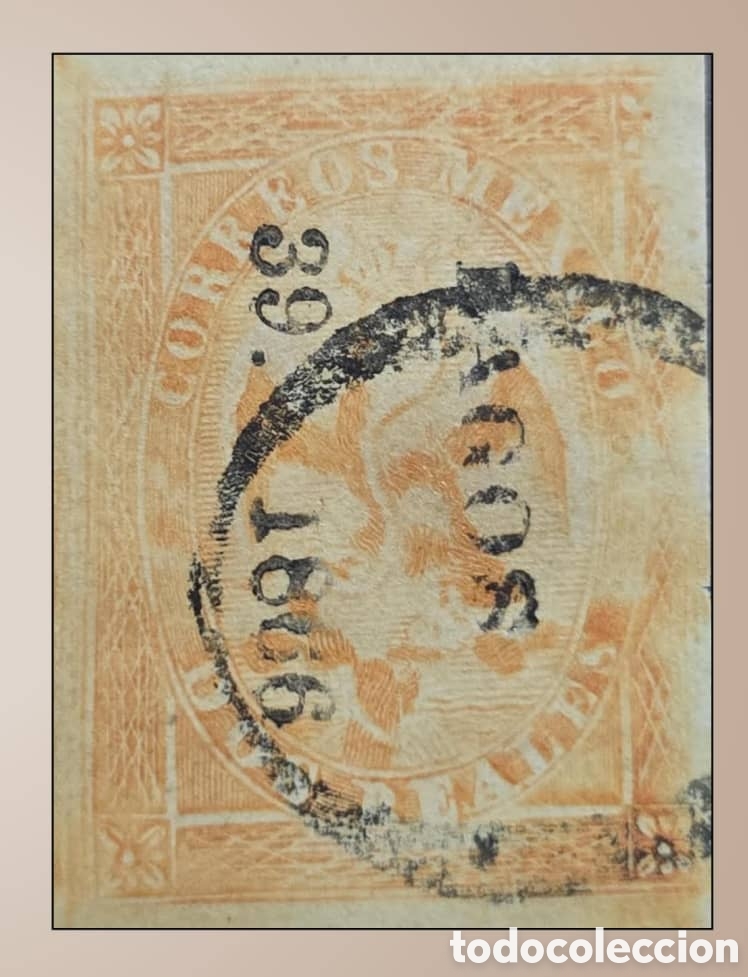Sellos: SM4)1866.LAGOS Imperial Eagle of 2 reales from the V period with bull's-eye mute circular cancella