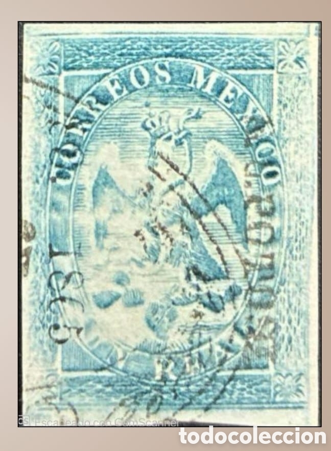 Sellos: SM4)1865.San LUIS POTOS&Iacute; Imperial Eagle of 1 real from the V period with double-line circular cancel