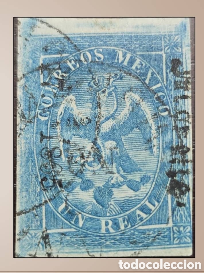 Sellos: SM4)1865.DISTRITO: MORELIAImperial Eagle of 1 real from the IV period with 2 circular cancellation