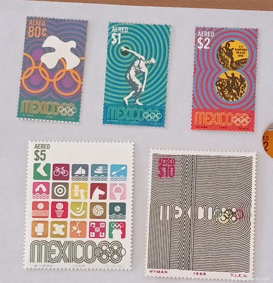Sellos: Sellos M&eacute;xico 1968 Juegos Ol&iacute;mpicos. M&eacute;xico DF. A&eacute;reos.