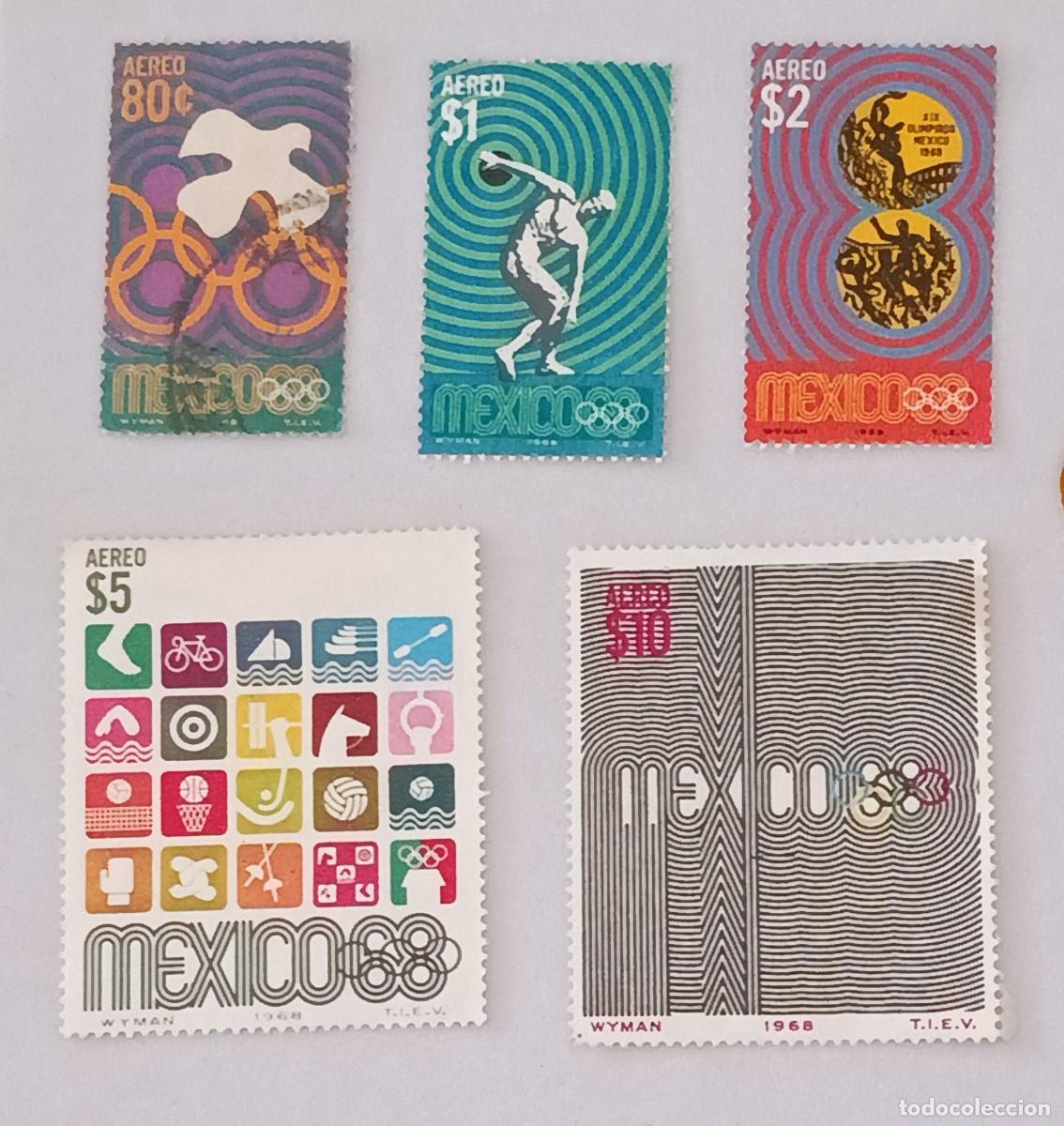 Sellos: Sellos M&eacute;xico 1968 Juegos Ol&iacute;mpicos. M&eacute;xico DF. A&eacute;reos.