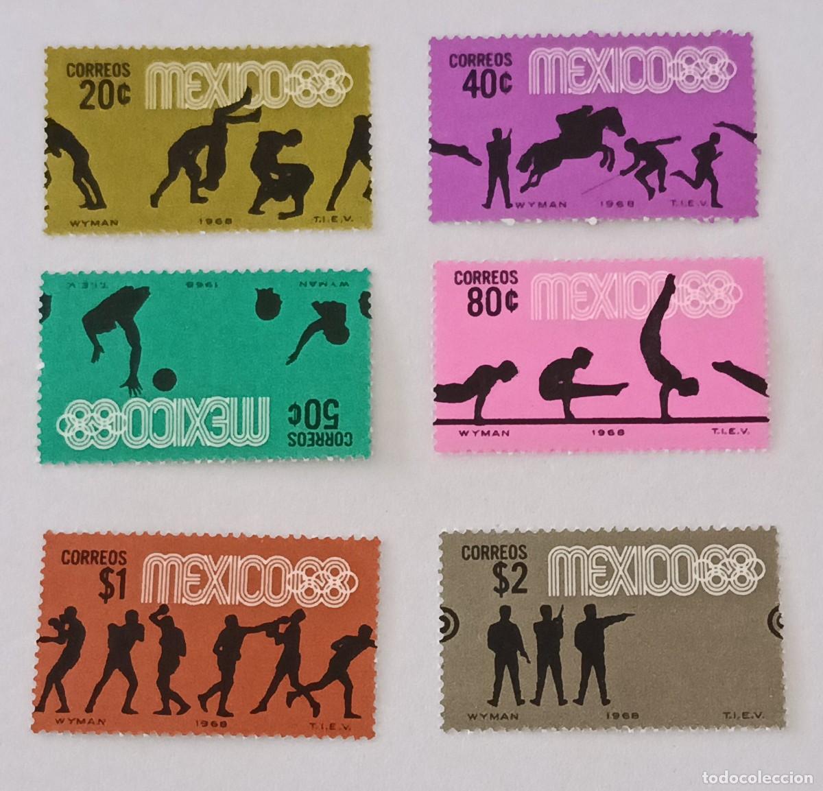 Sellos: Sellos M&eacute;xico 1968 Juegos Ol&iacute;mpicos. M&eacute;xico DF