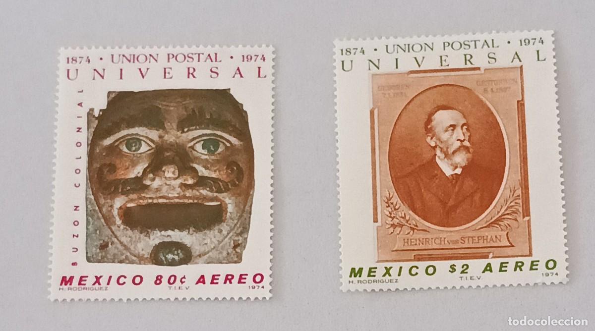 Sellos: Sellos M&eacute;xico 1974 I Centenario de la Uni&oacute;n Postal Universal. UPU. A&eacute;reos.