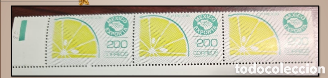 Sellos: SM4)5TA SERIE.Without printer's mark, Mexico Exporta Citrus. 150 USD