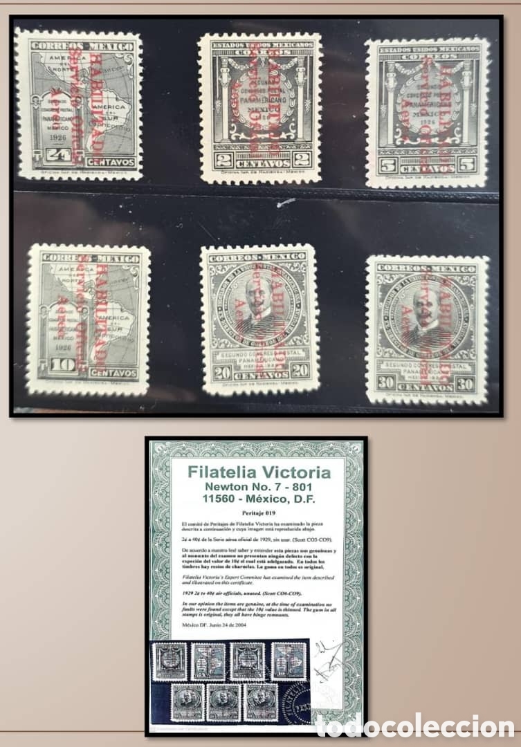 Sellos: SM4)1929 - 1932.Air postal service, stamps with overprint &rdquo;Habilitado del servicio oficial a&eacute;reo&rdquo;,