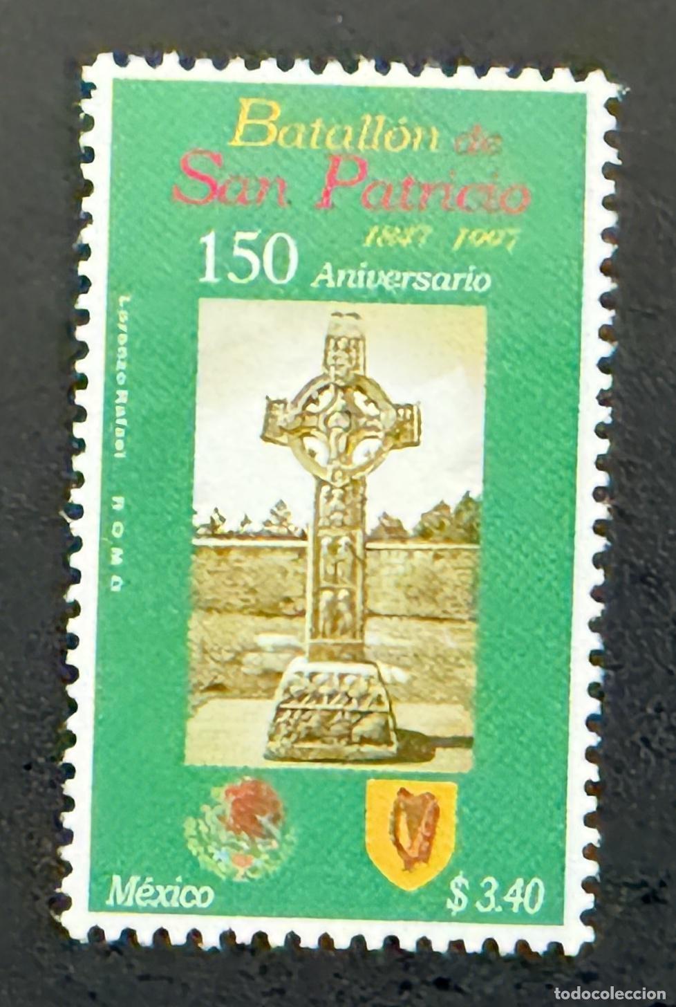 Sellos: M&eacute;xico 1997 Mi. 2652 emisi&oacute;n conjunta Batall&oacute;n San Patricio cruz