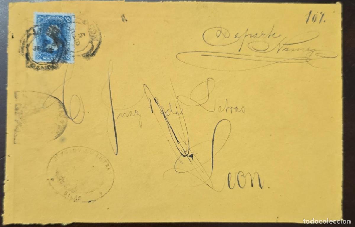 Sellos: O) 1874 circa, MEXICO, GUANAJUATO, MIGUEL HIDALGO 25c blue, CIRCULATED COVER TO LEON